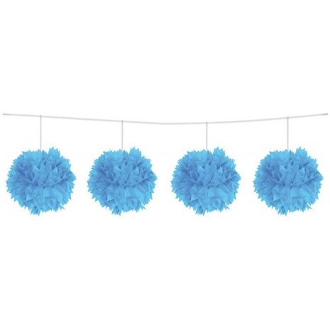 Folat Pompon-Girlande, hellblau, 3 Meter | pro Stück