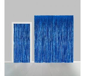 WeFiesta Rideau de porte bleu métallisé 100 x 240 cm | à l'unité