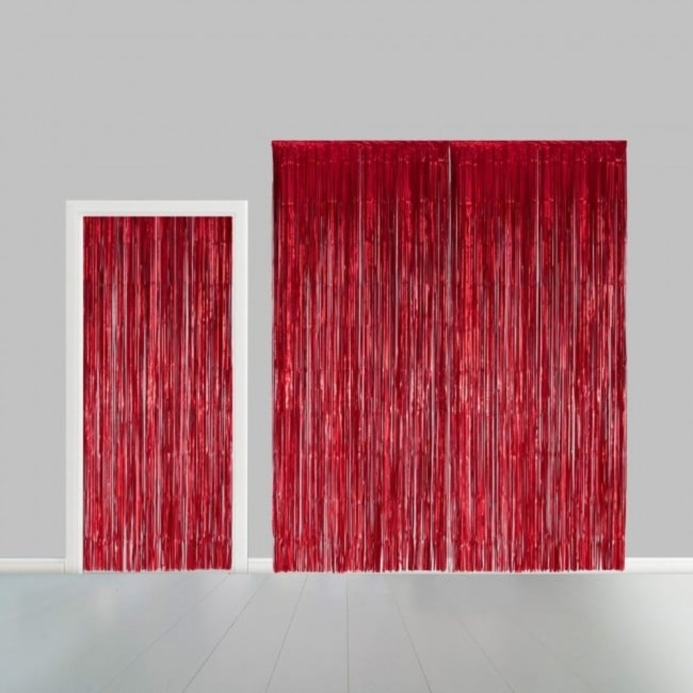 WeFiesta Türvorhang aus roter Folie, 100 x 240 cm | pro Stück