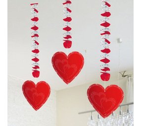 Decoratie spiraal Hart 3 stuks Decoratie spiraal Hart 3 stuks