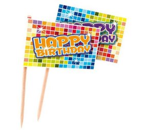 Folat Piquets en forme de bloc d'anniversaire (24 pièces)