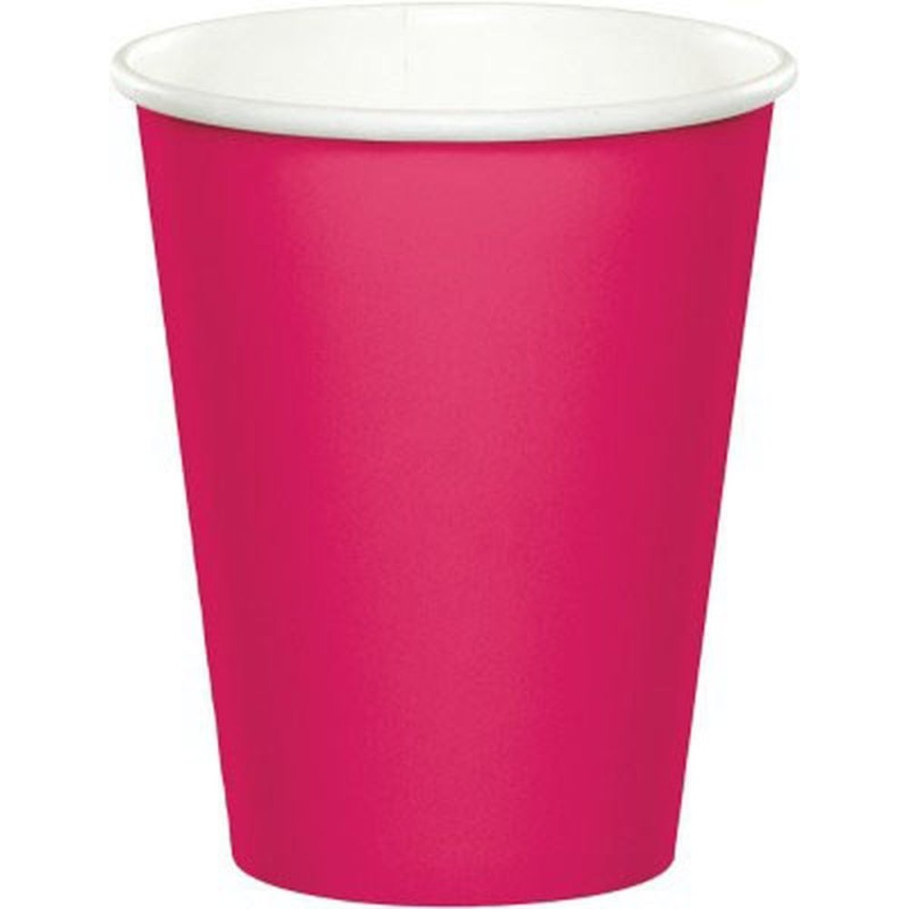 Magenta cardboard hot cup 350 ml | 8 pieces