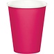 Gobelets chauds en carton magenta 350 ml | 8 pièces