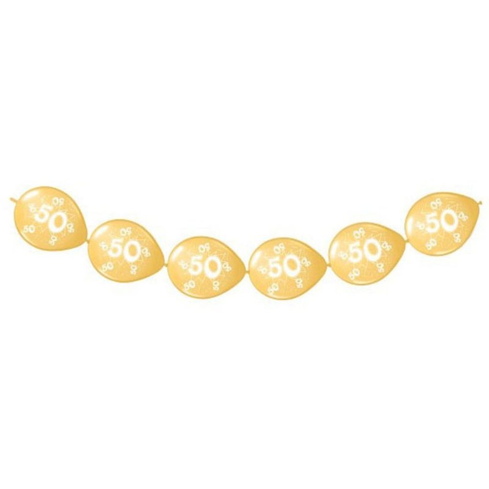Folat Knotenballon zum 50. Jubiläum, Gold, 30 cm | 8 Stück