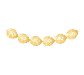 Folat Knotenballon zum 50. Jubiläum, Gold, 30 cm | 8 Stück