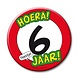 Button XL 6 jaar Verkeersbord Button XL 6 jaar Verkeersbord
