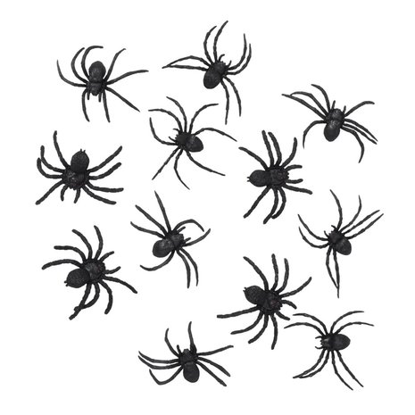 Boland Araignées factices noires 5x6cm | 12 pièces
