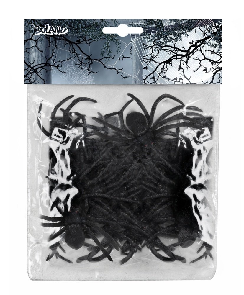 Boland Fake Spiders Black 5x6cm | 12 pieces