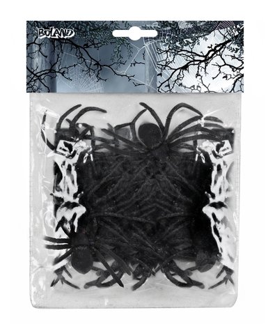 Boland Fake Spiders Black 5x6cm | 12 pieces