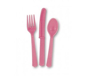 Unique Party Pink Cutlery 18-piece