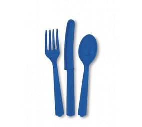 Unique Party Blauw Bestek 18 delig Unique Party Blauw Bestek 18 delig