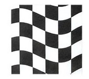 Creative Converting Serviettes de table drapeau d'arrivée de course 33 x 33 cm | 18 pièces