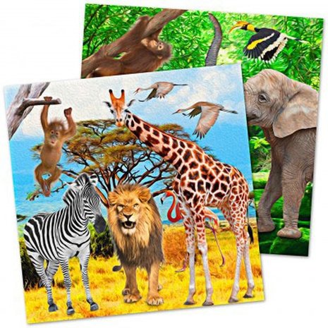 Folat Serviettes de table Safari 33 x 33 cm | 20 pièces