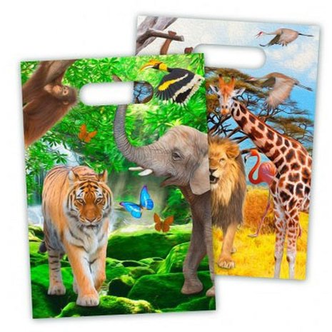 Folat Sacs cadeaux Safari Party 17x24cm | 8 pièces