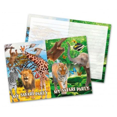 Folat Safari-Party-Einladungen | 8 Stück