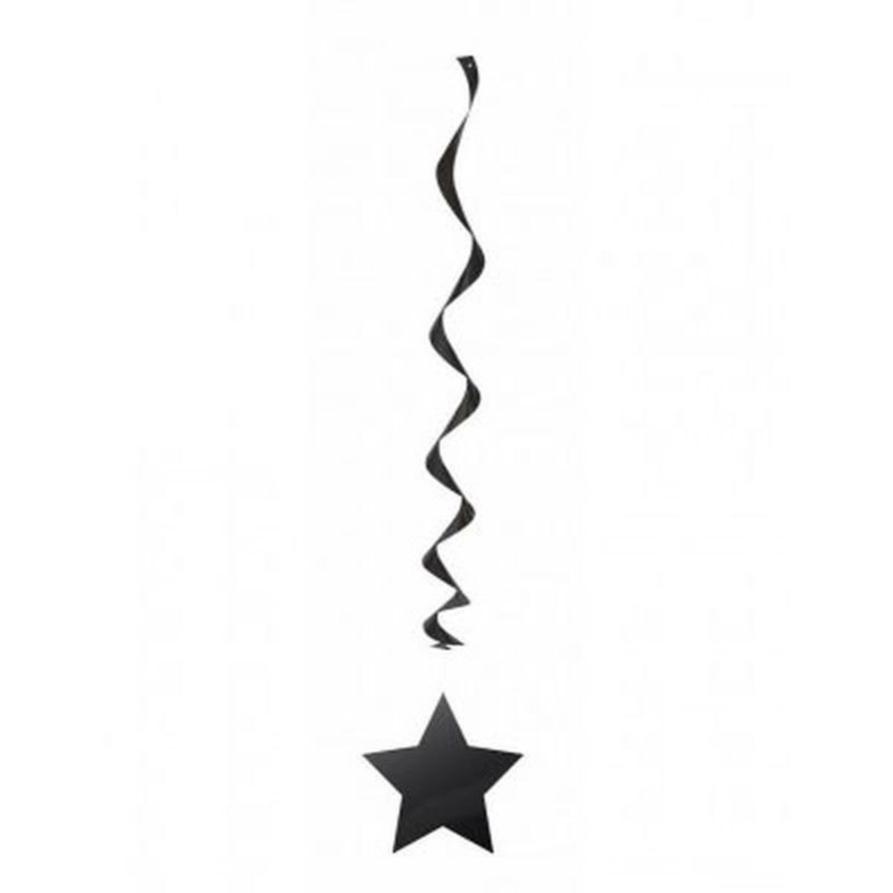 Decoratie swirl ster zwart | 3 stuks Decoratie swirl ster zwart | 3 stuks