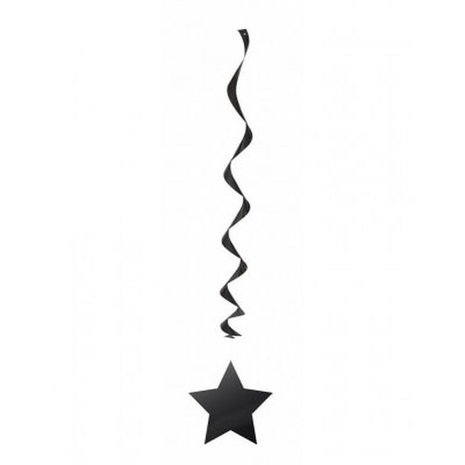 Decoratie swirl ster zwart | 3 stuks Decoratie swirl ster zwart | 3 stuks