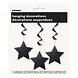Black star swirl decoration | 3 pieces