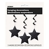 Decoratie swirl ster zwart | 3 stuks Decoratie swirl ster zwart | 3 stuks