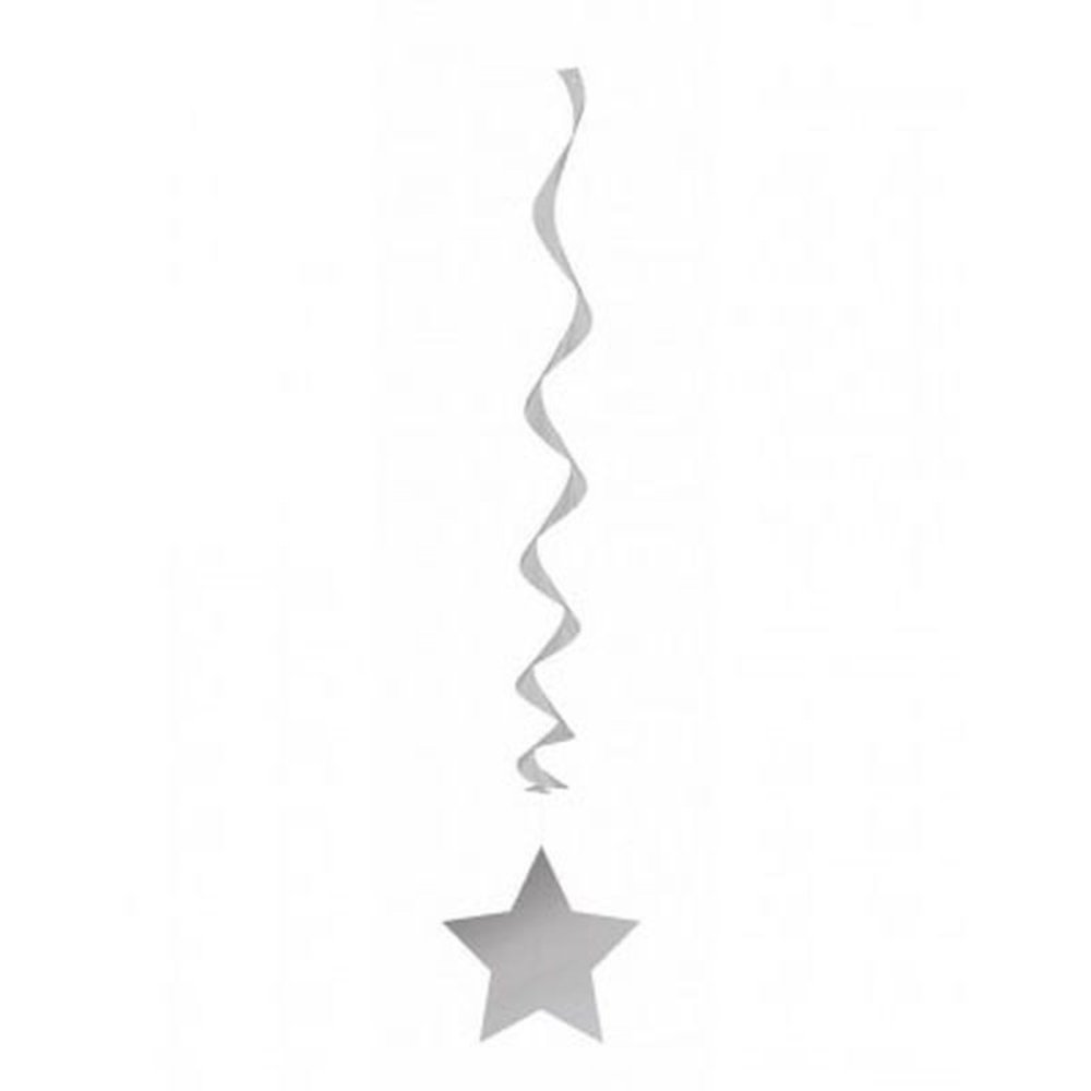 Silver star swirl decoration | 3 pieces