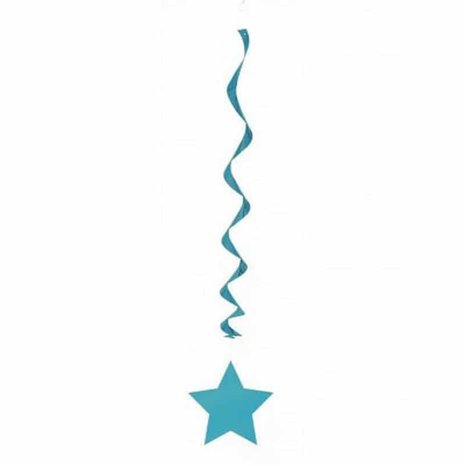 Decorative swirl star turquoise green-blue | 3 pieces
