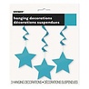 Decorative swirl star turquoise green-blue | 3 pieces