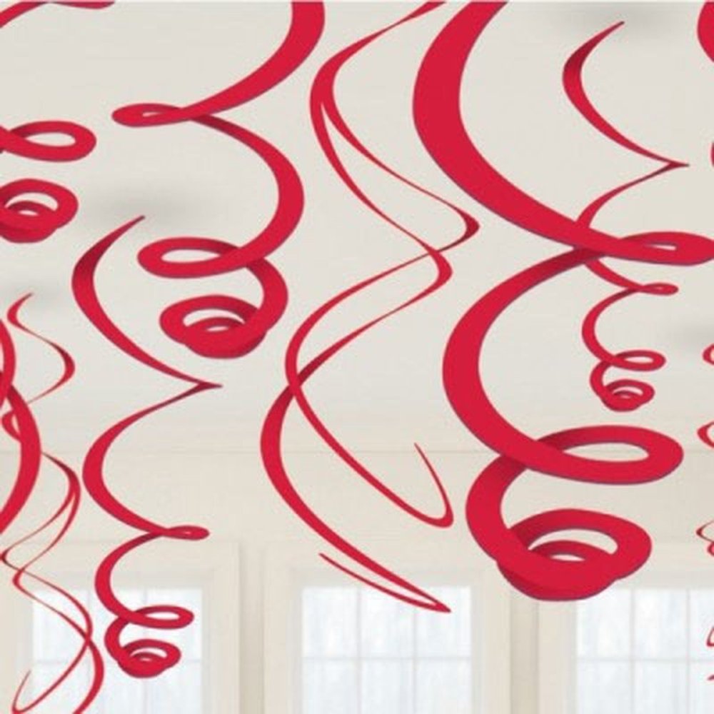 Riethmüller Red Swirl Decoration 56cm | 12 pieces
