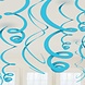 Riethmüller Decoratie Swirl Caribbean Blue 56cm | 12 stuks Riethmüller Decoratie Swirl Caribbean Blue 56cm | 12 stuks