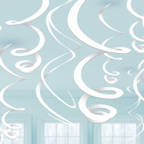 Riethmüller White Swirl Decoration 56cm | 12 pieces