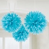 Riethmüller Blaue karibische Pompons, 40 cm | 3 Stück Riethmüller Blaue karibische Pompons, 40 cm | 3 Stück