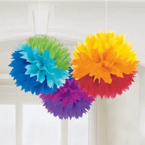 Riethmüller Pompons arc-en-ciel 40 cm | 3 pièces