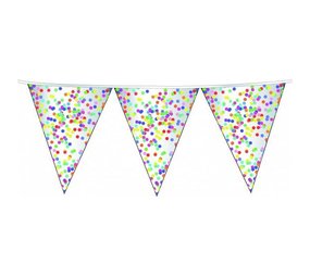 Haza - Witbaard Vlaggenlijn Confetti 10mtr | per stuk Haza - Witbaard Vlaggenlijn Confetti 10mtr | per stuk