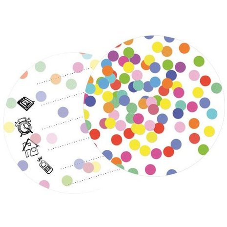 Uitnodiging Confetti 6 stuks Uitnodiging Confetti 6 stuks