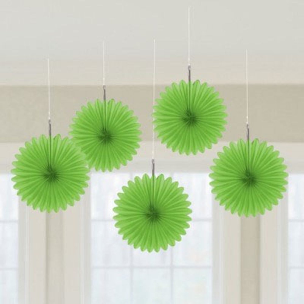Riethmüller Mini Fans Lime Green 15cm | 5 pieces