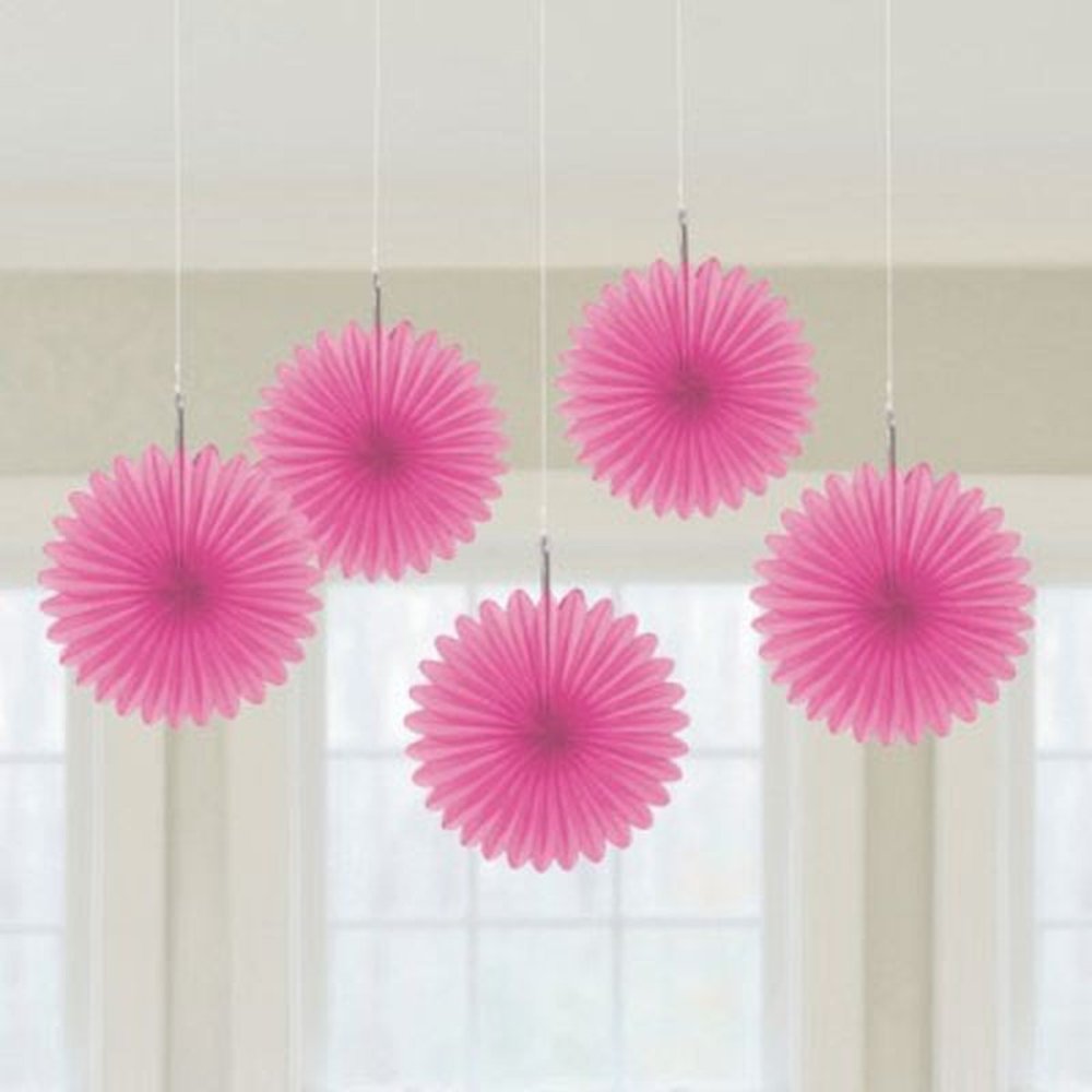 Riethmüller Rosa Mini-Fächer, 15 cm | 5 Stück