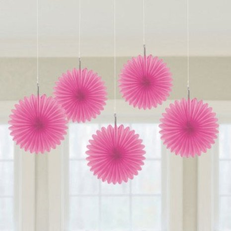 Riethmüller Rosa Mini-Fächer, 15 cm | 5 Stück