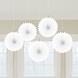 Amscan Mini Fans White 15cm | 5 pieces