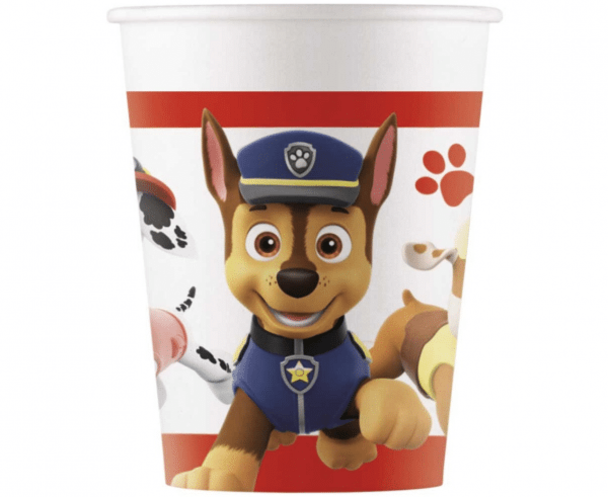 Procos Party Paw Patrol Becher „Bereit für den Einsatz“ 200 ml | 8 Stück