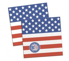 Servet USA Party 25x25cm 20 stuks Servet USA Party 25x25cm 20 stuks