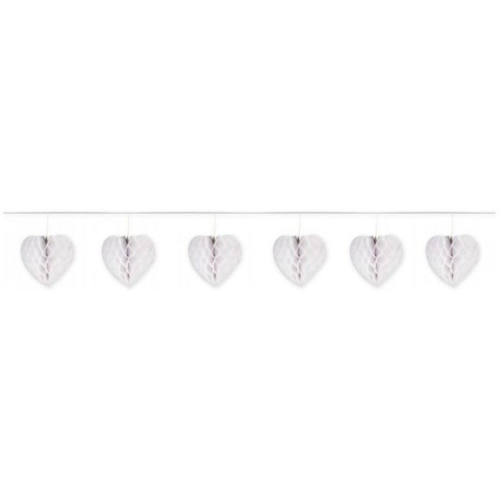Folat White honeycomb hearts garland