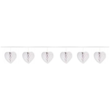 Folat White honeycomb hearts garland