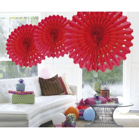 Honeycomb waaier rood | 45cm Honeycomb waaier rood | 45cm