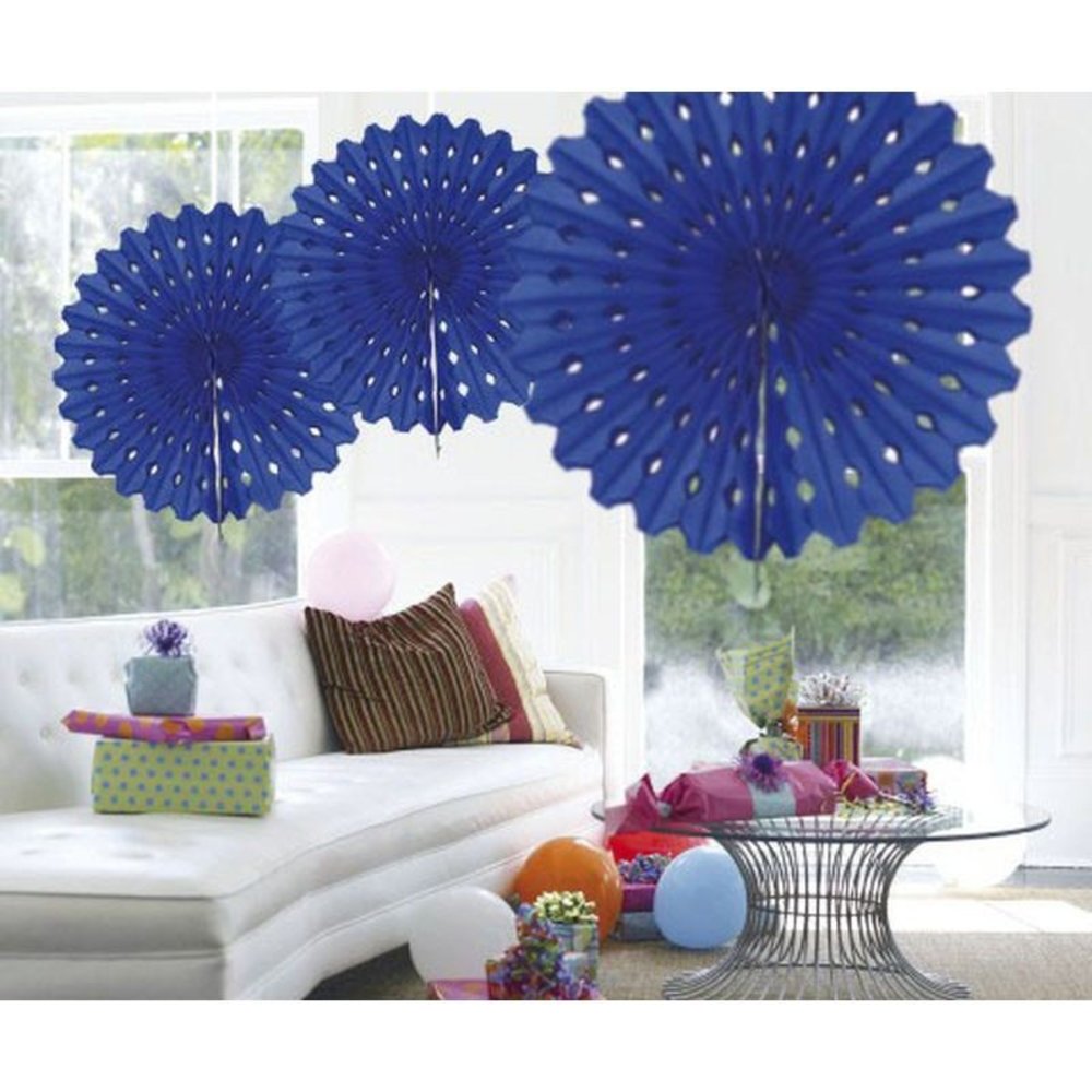 Honeycomb waaier blauw 45cm | per stuk Honeycomb waaier blauw 45cm | per stuk