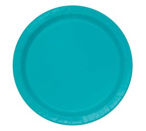 Unique Party Borden caribbean Teal 18cm | 20 stuks Unique Party Borden caribbean Teal 18cm | 20 stuks