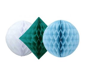 Haza - Witbaard Honeycomb set petrol - fresh | 3 stuks Haza - Witbaard Honeycomb set petrol - fresh | 3 stuks
