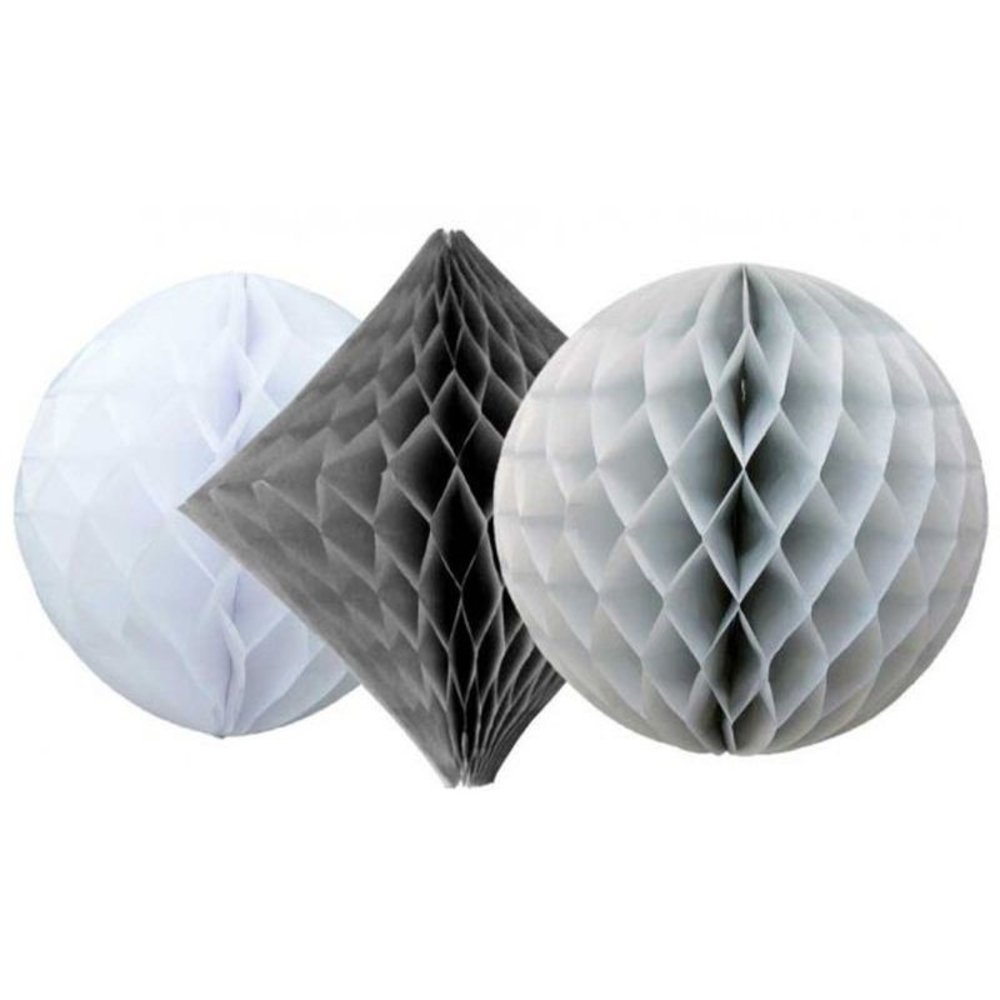 Haza - Witbaard Honeycomb set zilver - chique | 3 stuks Haza - Witbaard Honeycomb set zilver - chique | 3 stuks