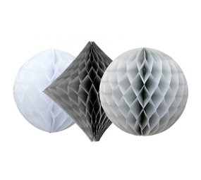 Haza - Witbaard Honeycomb set zilver - chique | 3 stuks Haza - Witbaard Honeycomb set zilver - chique | 3 stuks