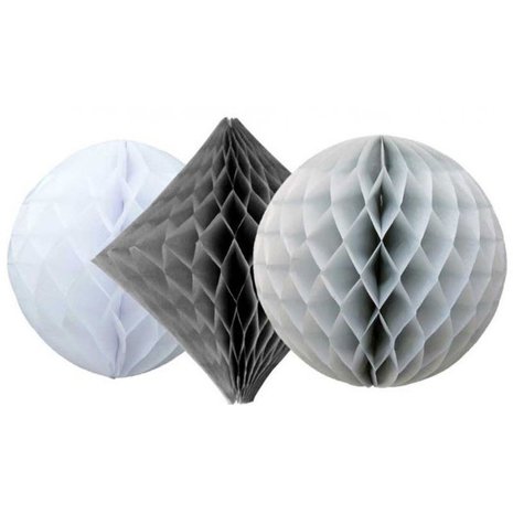Haza - Witbaard Silbernes Wabenmuster-Set – elegant | 3-teilig