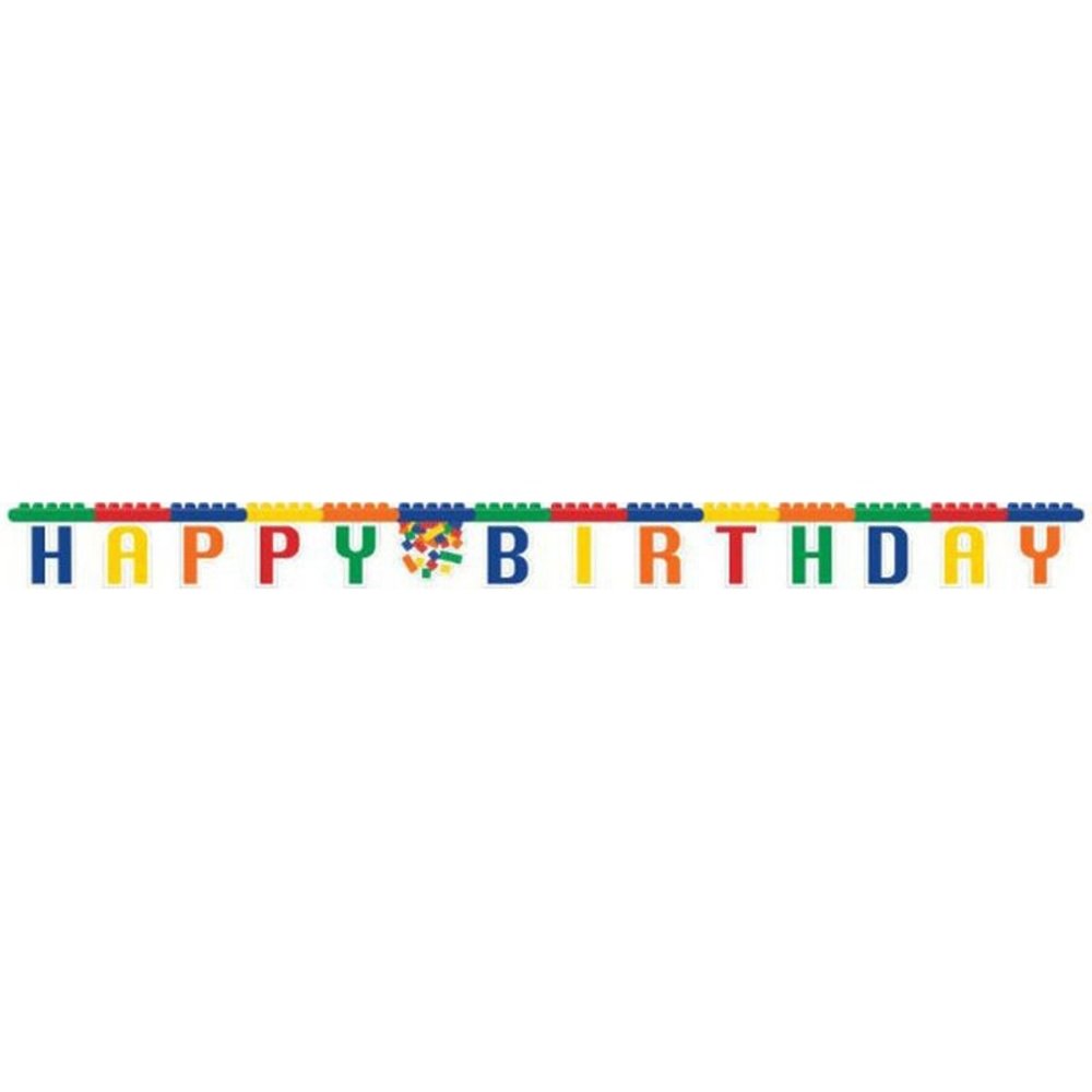 Creative Converting Lego Block Party Letterslinger Happy Birthday 16x213cm | per stuk Creative Converting Lego Block Party Letterslinger Happy Birthday 16x213cm | per stuk
