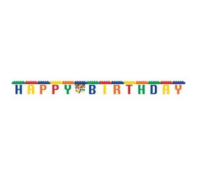 Creative Converting Lego Block Party Letterslinger Happy Birthday 16x213cm | per stuk Creative Converting Lego Block Party Letterslinger Happy Birthday 16x213cm | per stuk